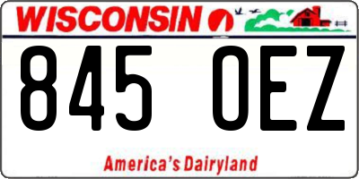 WI license plate 845OEZ