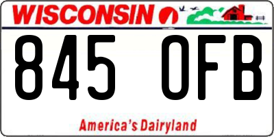 WI license plate 845OFB
