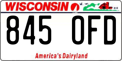WI license plate 845OFD