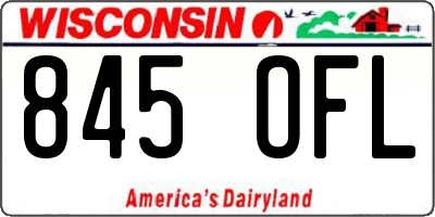 WI license plate 845OFL