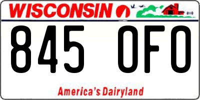 WI license plate 845OFO