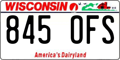 WI license plate 845OFS