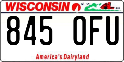 WI license plate 845OFU