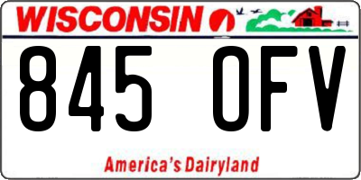 WI license plate 845OFV