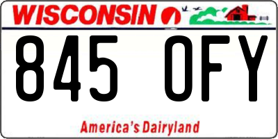 WI license plate 845OFY
