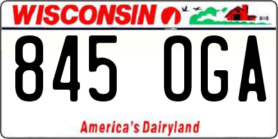 WI license plate 845OGA