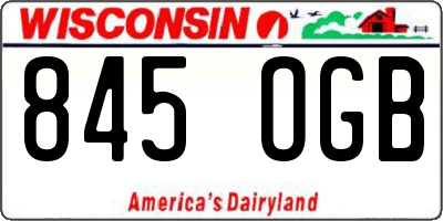 WI license plate 845OGB
