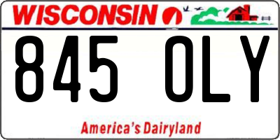 WI license plate 845OLY
