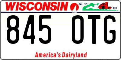WI license plate 845OTG