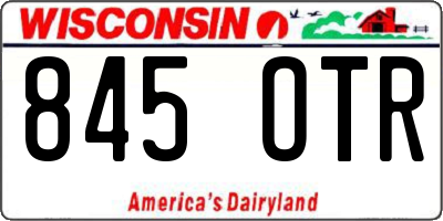 WI license plate 845OTR