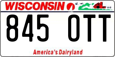 WI license plate 845OTT