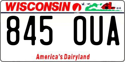 WI license plate 845OUA