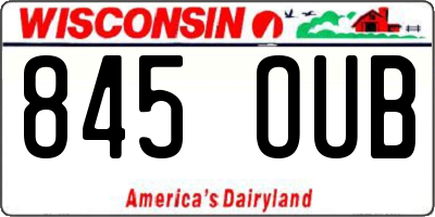 WI license plate 845OUB