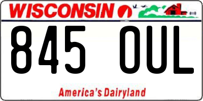 WI license plate 845OUL