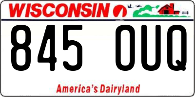 WI license plate 845OUQ