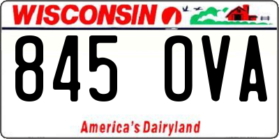 WI license plate 845OVA