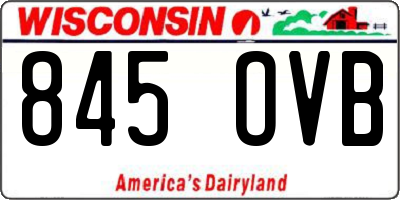 WI license plate 845OVB
