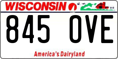 WI license plate 845OVE