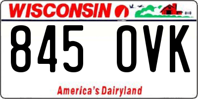 WI license plate 845OVK