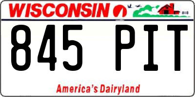 WI license plate 845PIT