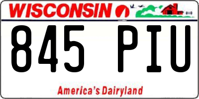 WI license plate 845PIU