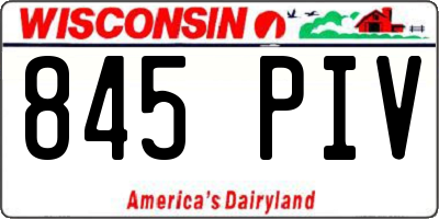 WI license plate 845PIV