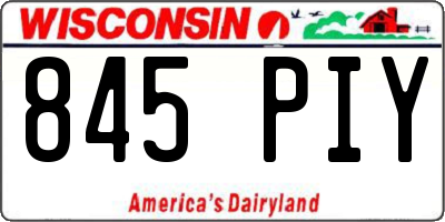 WI license plate 845PIY