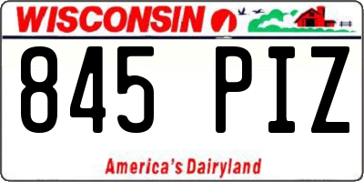 WI license plate 845PIZ