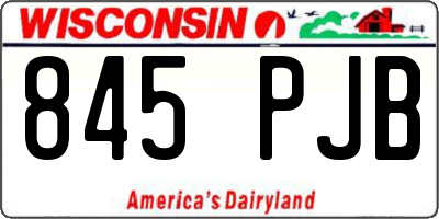 WI license plate 845PJB