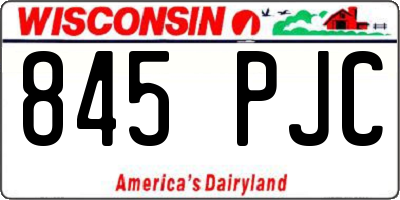 WI license plate 845PJC