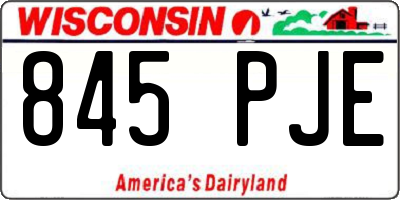 WI license plate 845PJE
