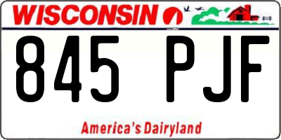 WI license plate 845PJF