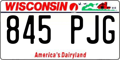 WI license plate 845PJG