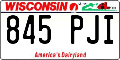 WI license plate 845PJI