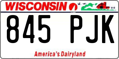 WI license plate 845PJK
