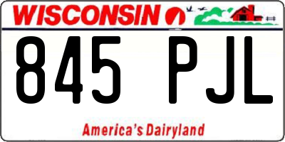WI license plate 845PJL