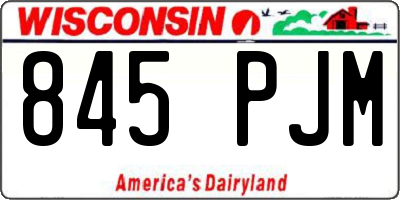 WI license plate 845PJM