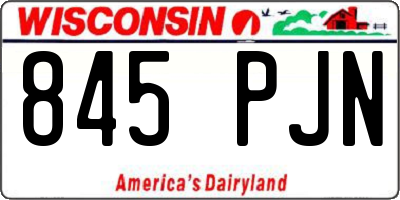 WI license plate 845PJN