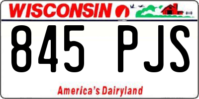 WI license plate 845PJS