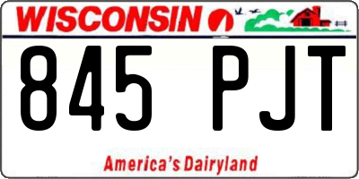WI license plate 845PJT