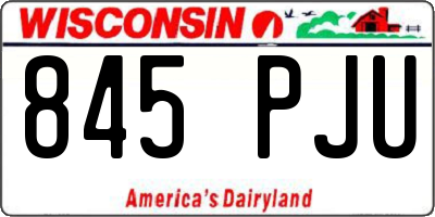 WI license plate 845PJU