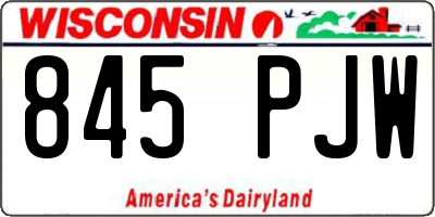 WI license plate 845PJW
