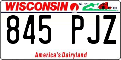 WI license plate 845PJZ