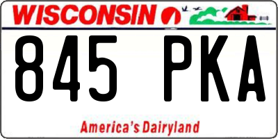 WI license plate 845PKA