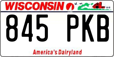 WI license plate 845PKB
