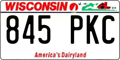 WI license plate 845PKC
