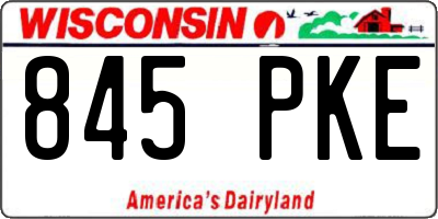 WI license plate 845PKE