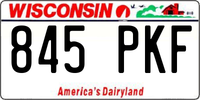 WI license plate 845PKF