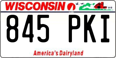 WI license plate 845PKI
