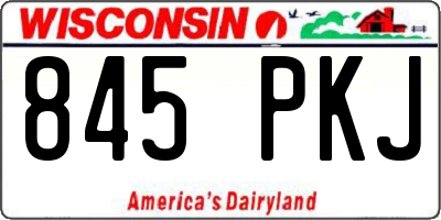 WI license plate 845PKJ